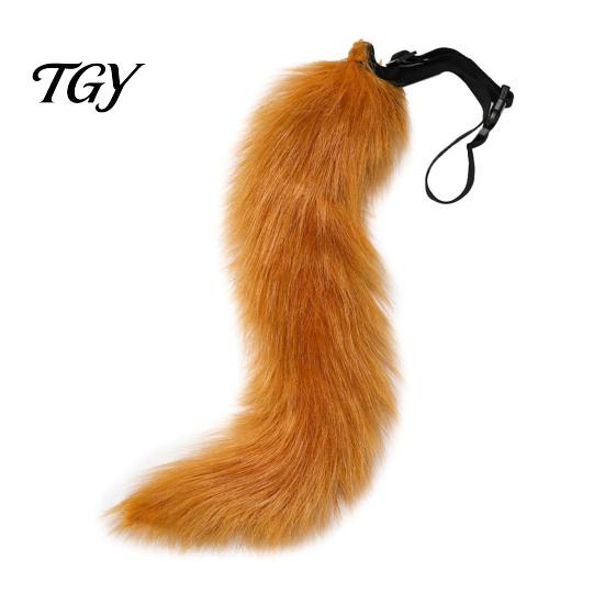 Theme Party Costume Accessories Plush Fox Cosplay Mask, Fluffy Tail, Costumes Props, Fuzzy Animation Lovers Gift Mask for Anime Convention And