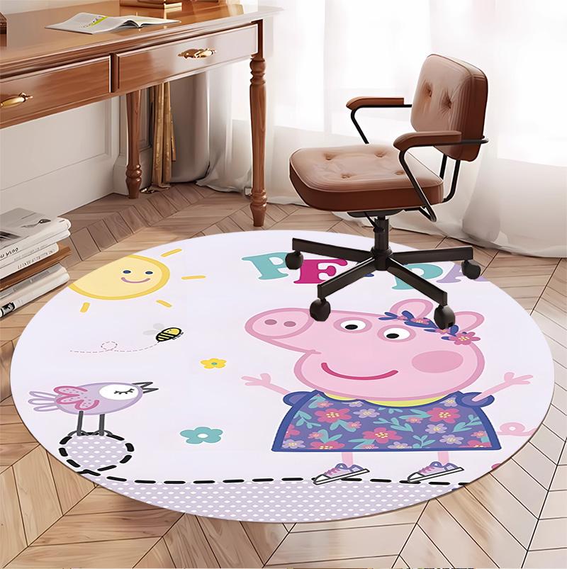 Cartoon animation Pattern Round Rug, Indoor/Outdoor Mat, for Picnic, Gameroom, Bedroom, Office, Living Room, Home Decor Carpet, Birthday Gift