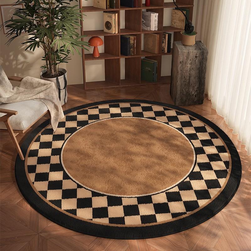 Thick Non-Slip Vintage Floral Area Rug In Faux Wool Living Room Bedroom Modern Chinese Style