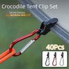 40Pcs Plastic Alligator Tent Clips Anti-Skid Awning Tarpaulin Clips  Outdoor Camping