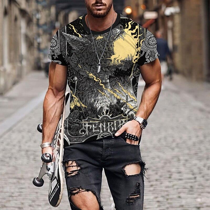 Повседневная и минималистичная мужская футболка с короткими рукавами Harajuku