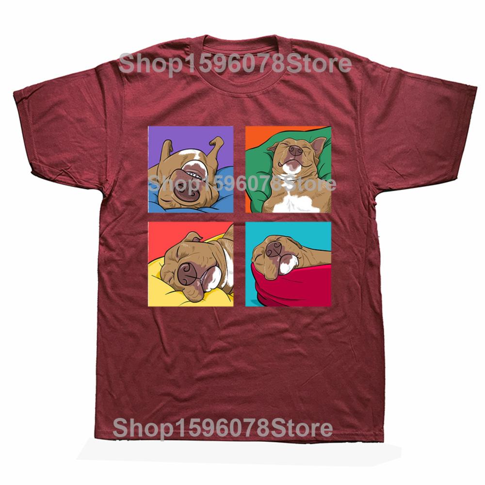Забавный Питбуль Ленивый Подарок для Собаки Любовь Футболки Графический Хлопок Уличная Футболка С Коротким Рукавом День Рождения Летний Стиль Футболка Мужская Одежда