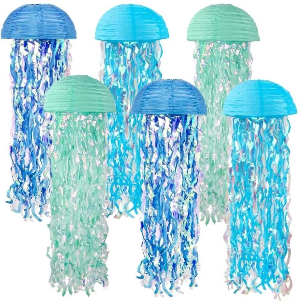 Rainbow Style Hanging Jellyfish Lantern Jellyfish Party Decoration  Ocean Theme Party