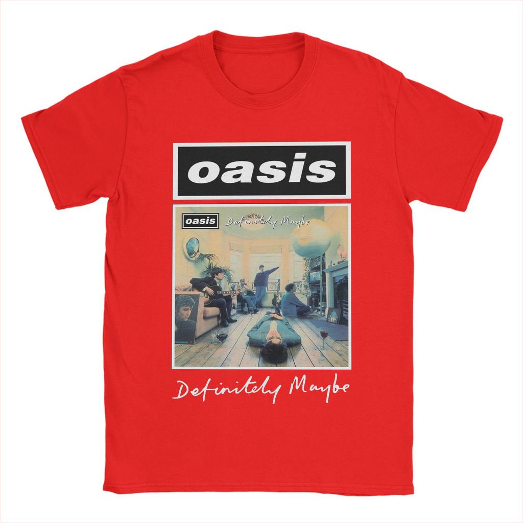 Oasi/s Рок-группа Футболки Мужские Чистый хлопок Веселая футболка Круглый вырез Минималистичные Определенно Футболки Топы с коротким рукавом Подарок на день рождения