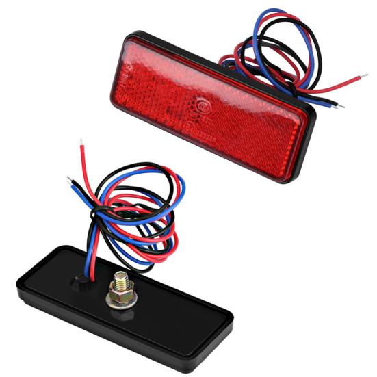 Задний фонарь, 24 светодиода, энергосберегающий прямоугольник, 12 В, супер яркая боковая сигнальная лампа