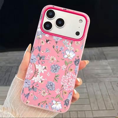 Чехол для телефона iPhone 17 Air 17 16 15 14 13 12 11 Pro Max XS X XR 7 8 16 Plus Элегантный Синий Цветок Конфетный Цвет Ударопрочный Чехол