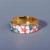 Exquisite and Elegant Flower Enamel Drop Silver Female 925 Silver Plated Ring Pink Blue Epoxy Engagement Wedding Jewelry