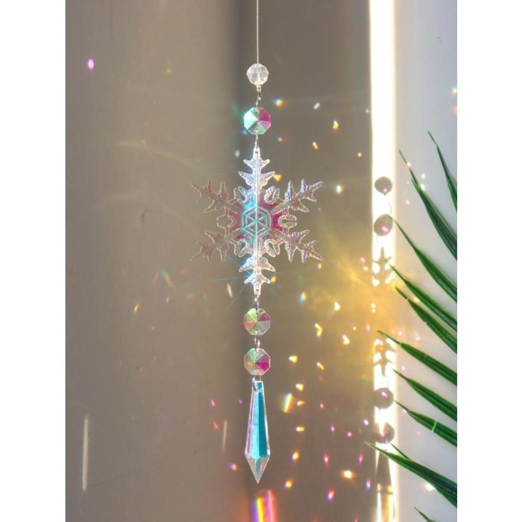 Dreamy Snowflake Crystal Rainbow Pendant for Windows & Christmas Trees
