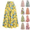 Women's Ruffled Spring Casual Long Skirt Plain Color Skirt Retro Pleated Skirt