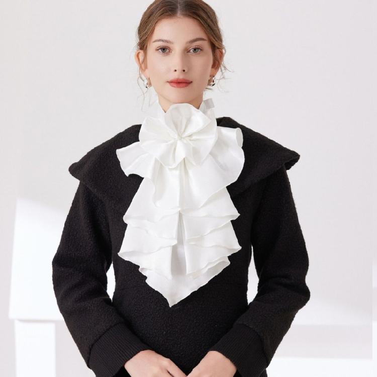 Кружевной жабо с драпировкой, колье для женщин, для формального случая, свитер, блузка, костюмный воротник, декоративный аксессуар