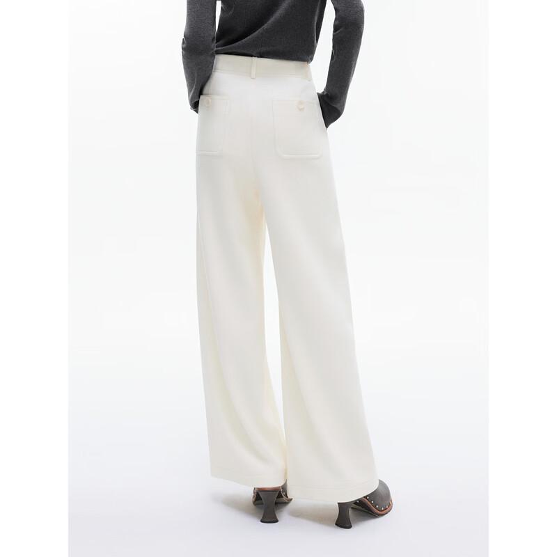ELLE Women's French Style High-Waist Wide-Leg Pants