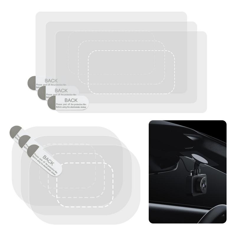 Наклейка на лобовое стекло видеорегистратора, электростатическая наклейка для видеорегистратора, 6 шт., электростатические наклейки для экрана видеорегистратора, пленка для наклейки