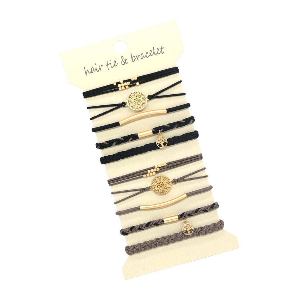 Pack Of 10 Elastic Hair Scrunchie Bracelets For Women And Girls Hair Rope Ponytail Holder For Curly Heavy Long Hair