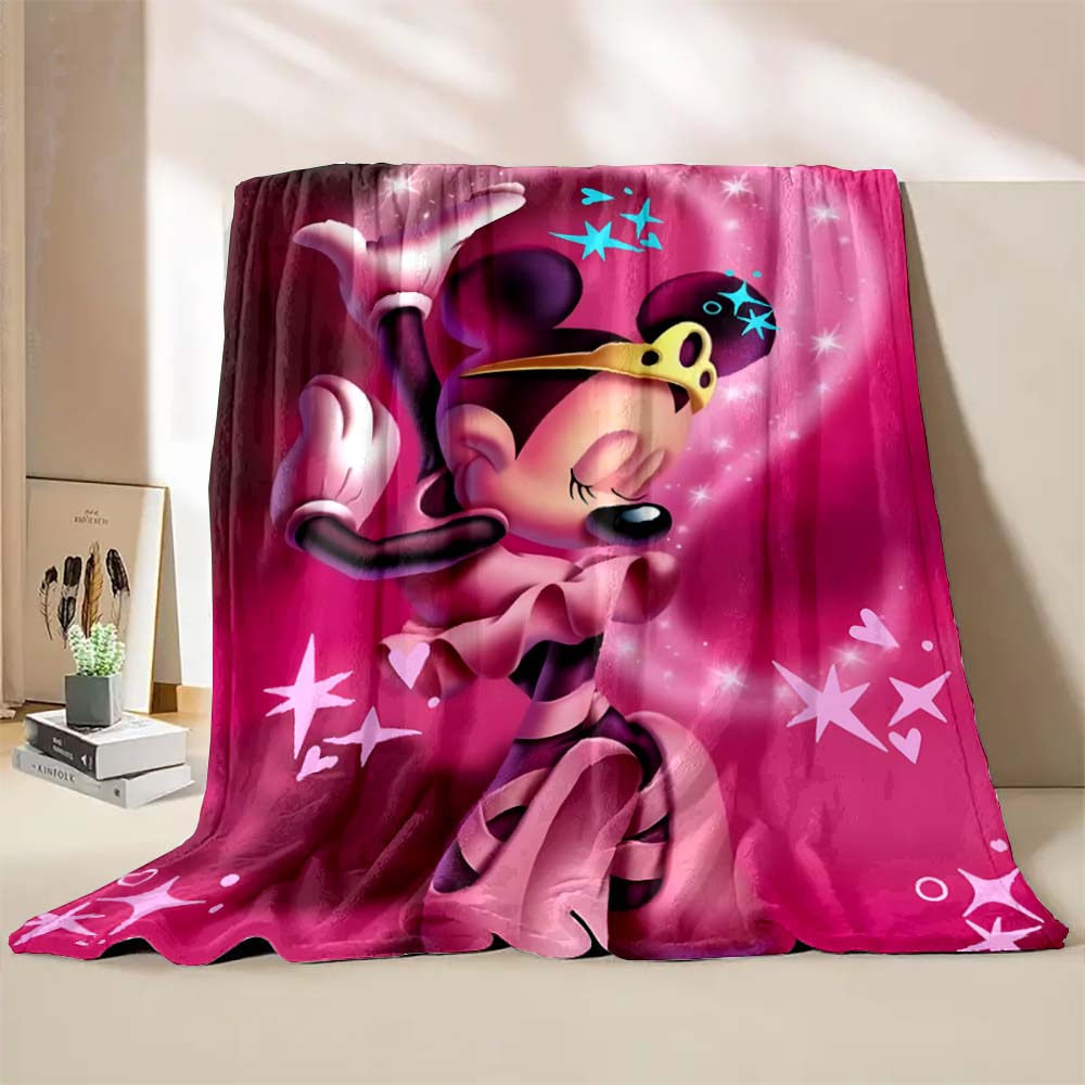 Cartoon Disney Minnie Mouse Mickey Print Blanket Warm and Soft Suitable for Children Adult Luxury Gifts Home Travel Camping