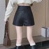 Женские шорты А-силуэта из искусственной кожи 2023 года: Осень/Зима Узкие Широкие Штаны Повседневный Уличный Стиль