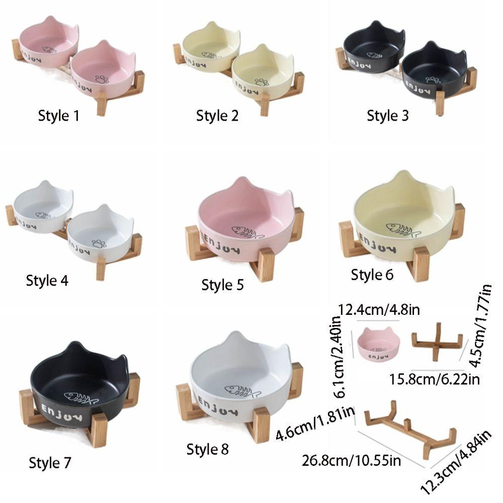 Предотвращающая опрокидывание миска на высокой ножке для кошки, керамическая миска для кормления собаки, миска для питомца для котенка, щенка
