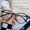 Women Round Hd Lens Myopia Glasses Transparent Near Sight Frame Eyeglasses Unisex Anti-Blue Ray Minus Diopter Eyewear 0 To -4.0