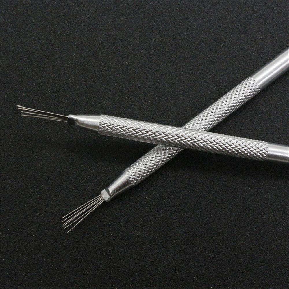 1/2/3pcs Handmade Modeling Clay Pottery Texture Brush 7 Pins Sculpting Ceramics Tool