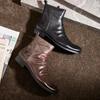 Мужские кожаные ботинки Мужская повседневная обувь На низком каблуке Нескользящие Износостойкие Теплые Деловые Комфортные мужские ботинки Botines Para Hombre