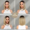 Gradient Blonde Small Lace Wig for Women - Bob Cut Shoulder Length Short Straight Hair, Quick Beauty Full Cap, Lightweight Style Wig