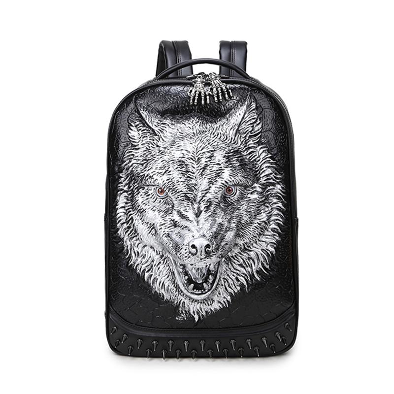 Jierotyx 3D рюкзак с волком, стимпанк, заклепки, индивидуальный дорожный рюкзак, школьные сумки для колледжа, сумка для ноутбука, женская и мужская сумка