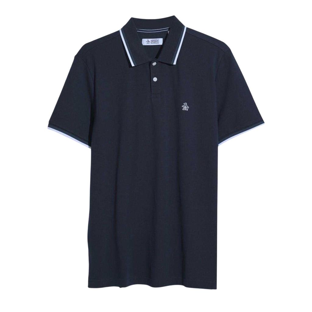 Original Penguin Mens Striped Regular Short-Sleeved Polo Shirt