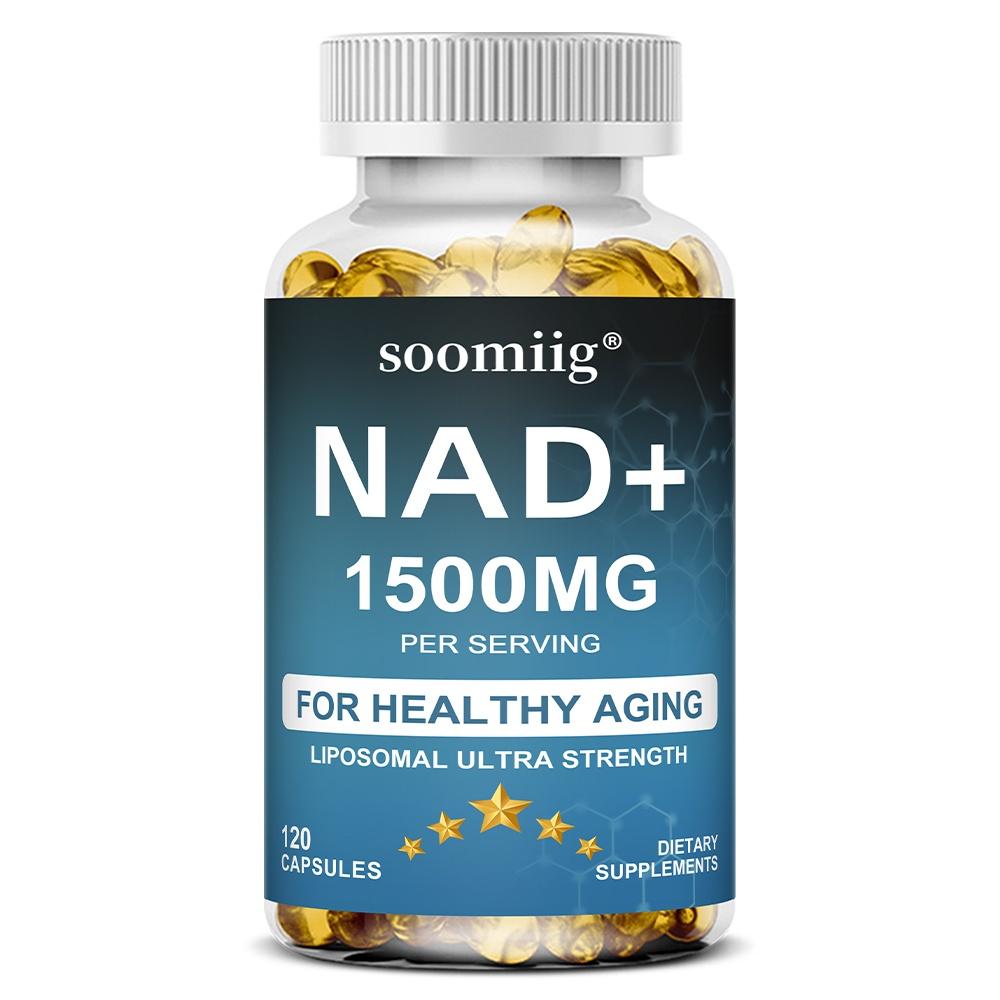 Soomiig NAD+ 1500mg Capsules, with Trans-Resveratrol 250mg, TMG, Vitamin B3, 120 Caps