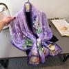 Qilu Painting Printing Flower Cutting Spring and Summer Silk Scarf Large Long Scarf High-end Travel Shawl Sun Protection Women's Scarf Headscarf