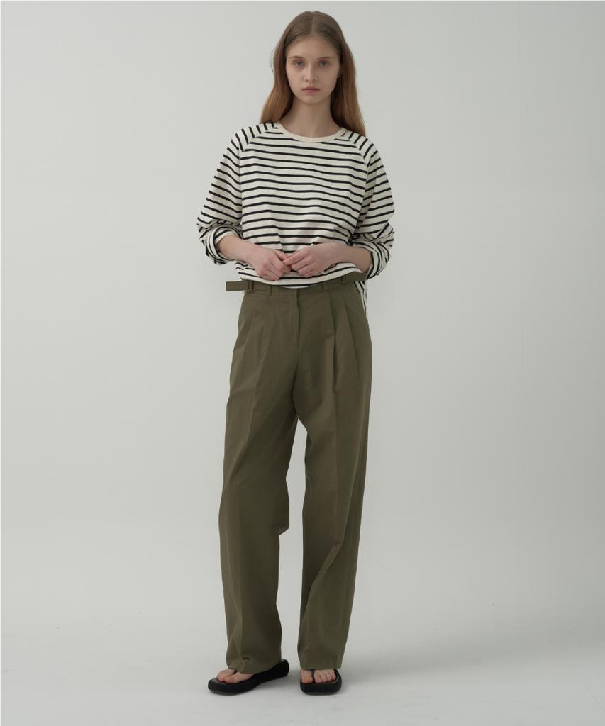 MOTT Buckle Cotton Pants - Khaki