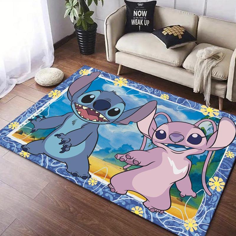 1pc Stitch Pattern Area Rug Soft Flannel Floor Mat for Living Room,Office,Bedroom and Carpet