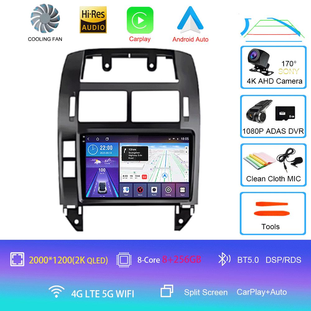Для Volkswagen VW Polo MK4 6Q 9N 9N3 2004-2009 Автомобильный радиоприемник Android 14 Авто Мультимедиа Видеоплеер GPS Carplay QLED Экран Стерео