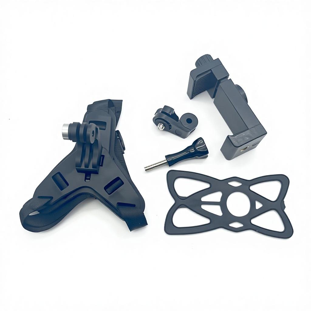 5 in 1 Kits Motorcycle Helmet Chin Mount Holder Rotatable Mobile Phone Strap with Silicone for Hero Sports Action Camera