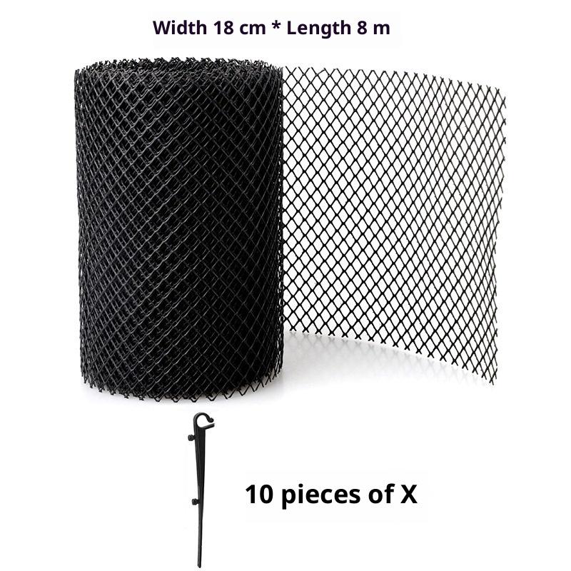 Plastic Gutter Guard Mesh Roll 10 Hooks Leaffilter Net Lightweight Durable Bird and Leaf Blocker for Patio Roofing