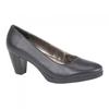 Womens/Ladies Plain Leather Heel Court Shoes