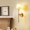 Nordic Rural LED Wall Lamp Modern Minimalist Livingroom Balcony Bedroom Bedside Lamp Single Arm Aisle American Copper Wall Light