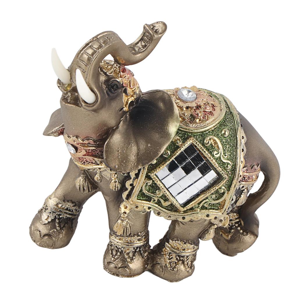 Счастливый фэн-шуй, статуя зеленого слона, скульптура, фигурка богатства, подарок, украшение для дома ( M )
