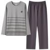 Pajamas Men'S Spring And Autumn Autumn Cotton Long Sleeve Autumn Casual Pullover Large Size Men'S Loungewear Set