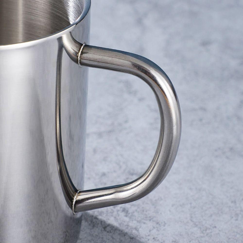 1Pcs Double Layer Stainless Steel Mug 200/300/400ML Tea Cup New Water Cup