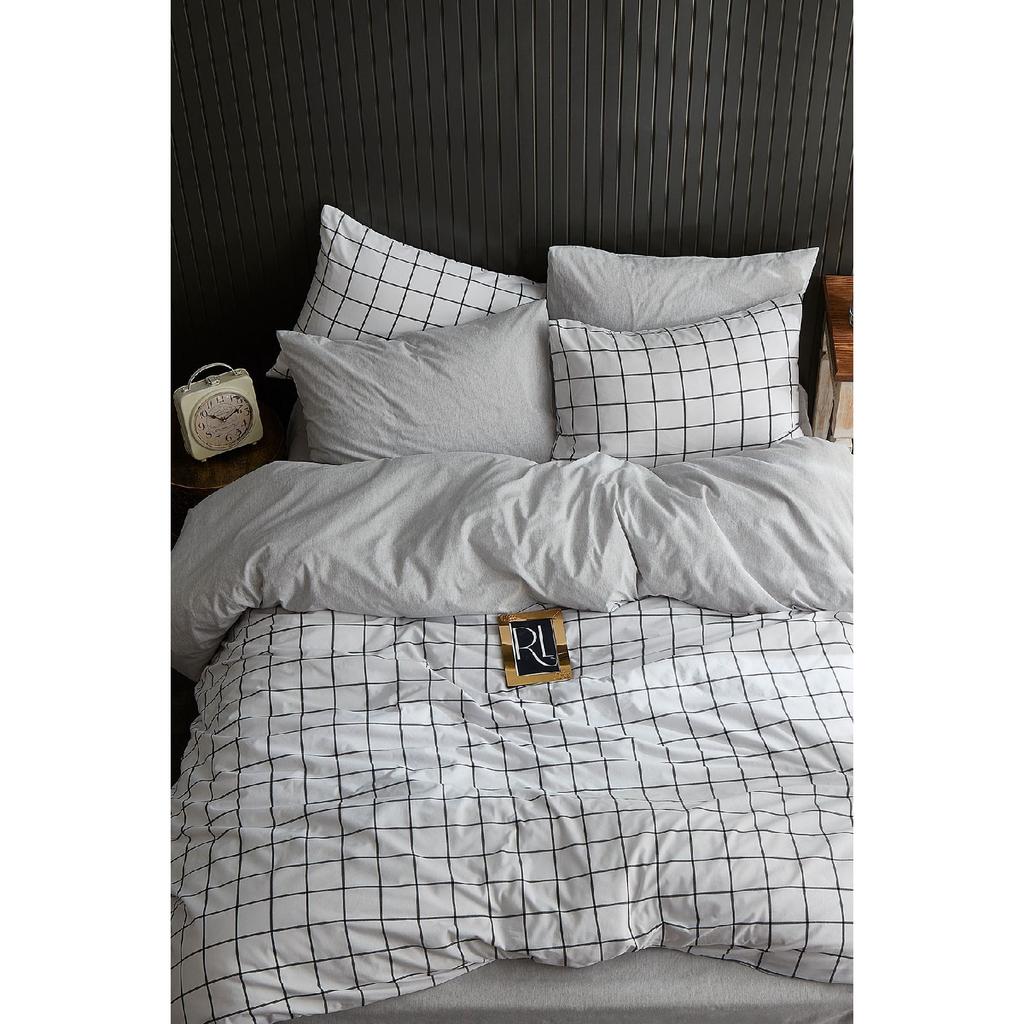 Двойной комплект пододеяльников в черную клетку (без листа)