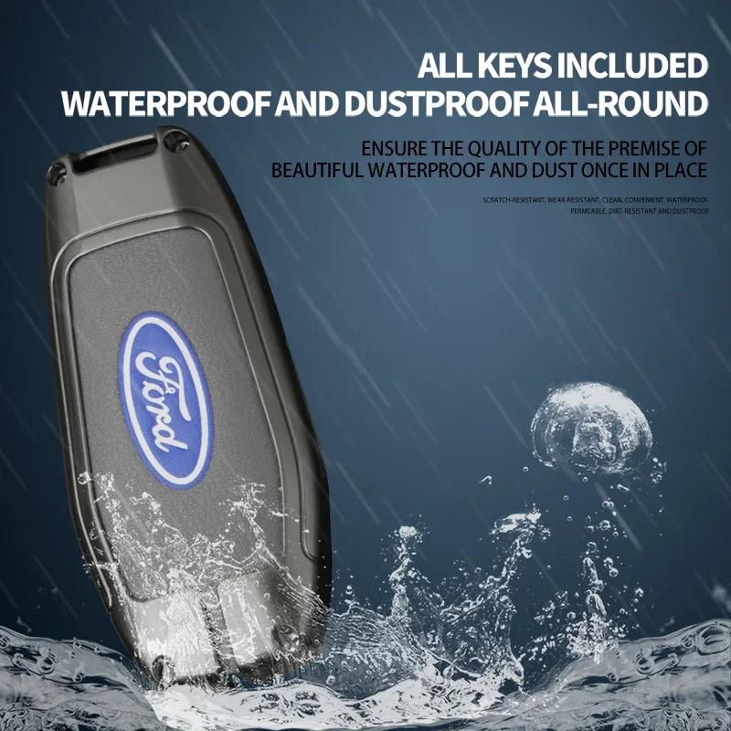 New 2026 Car Sticker 2025 Hot Zinc Alloy Car Remote Key Case Cover For Ford Fusion Mondeo Mustang F-150 Explorer Edge 2015 2016