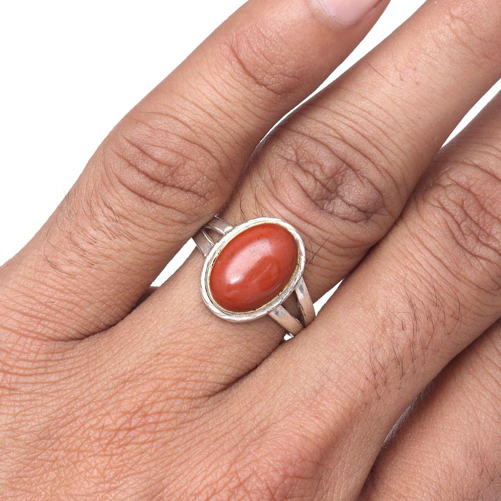 Red Onyx Gemstone Handmade Silver Jewelry "9.5"