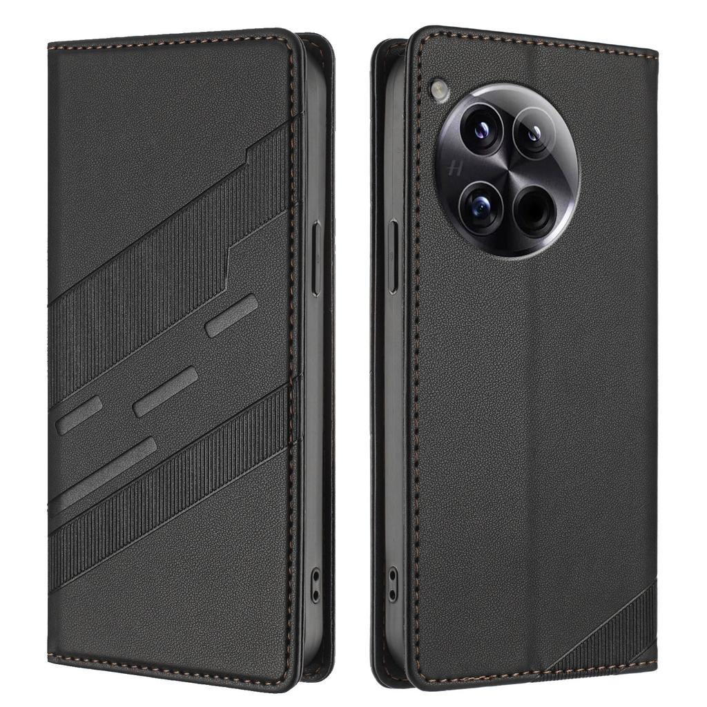 For OnePlus 12 5G Phone Cases Punk Style Imprinted Wallet Stand Leather Cover