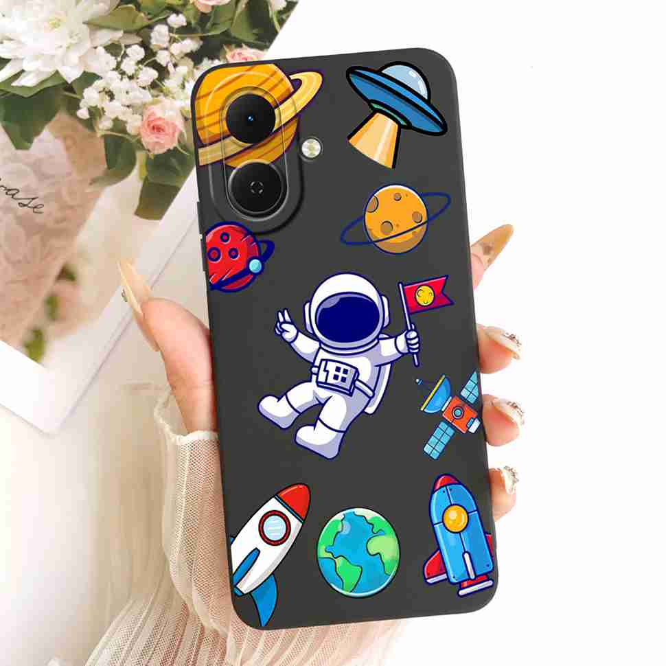 For Tecno Spark Go 2 Case Astronaut Girls Pattern Soft Cases For Tecno Spark Go2 SparkGo2 KM4 Silicon Covers Bumper