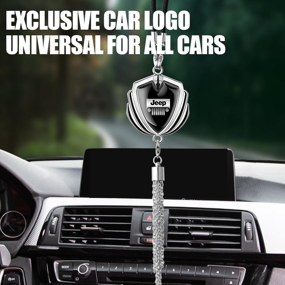 Auto Badge Hanging Pendant Car Rearview Mirror Decor Ornament Accessories For Jeep Renegade Wrangler jk Grand Cherokee Gladiator AMQ1