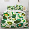 2025 Avocado Faces Bedding Set Boys Girls Twin Queen Size Cute Fruit Duvet Cover Pillowcase Bed Boys