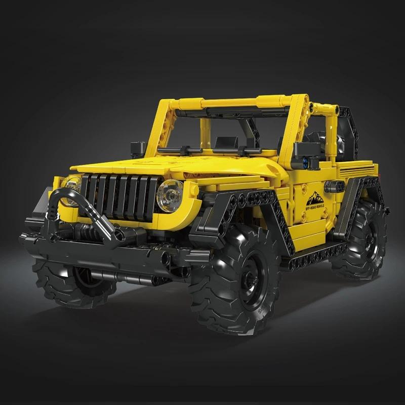 MOULD KING 15058 Технический автомобильный строительный блок Wrangler SUV, модель автомобиля с откатом в сборе, кирпичный автомобиль, игрушки, детский рождественский подарок