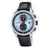 Timeless Chronograph Leather Strap Blue Dial Quartz F20695-2 100M Men's Watch
