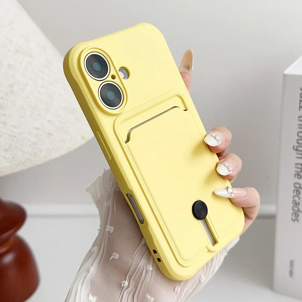 Жидкий силиконовый держатель для карт, чехол-кошелек для iPhone 16 15 14 13 12 11 Pro Max X 7 8 Plus, противоударный, мягкий чехол Candy