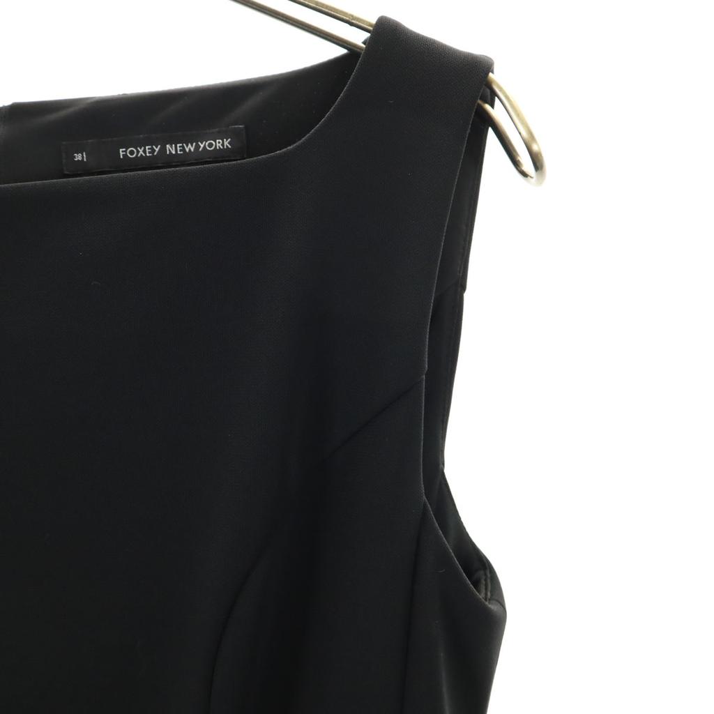 FOXEY NEW YORK made in Japan No sleeve Square neck one piece 38 black Women Used