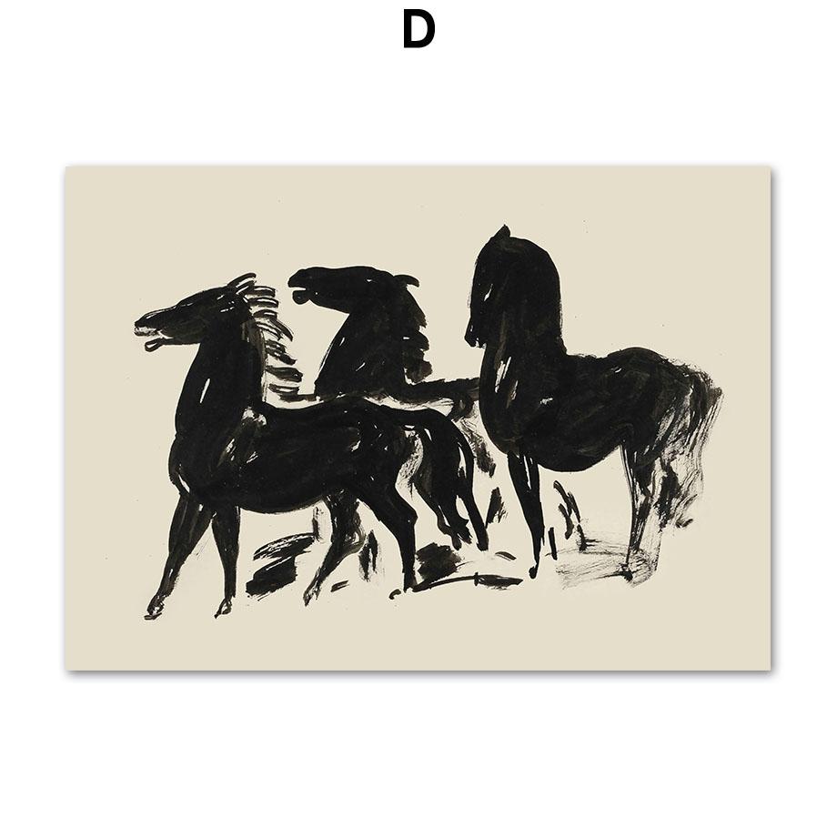 Абстрактные линии девушка геометрическая птица Пикассо Матисс настенная живопись холст картины постеры и принты настенные панно для декора гостиной